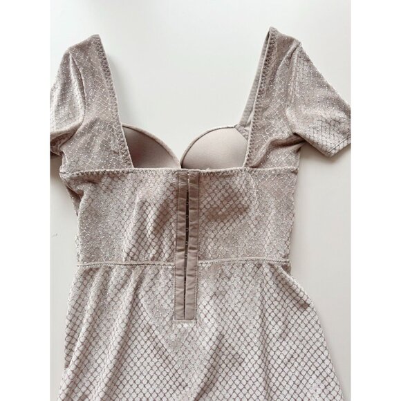 LA SENZA Grey Velvet Glitter Padded Sweetheart Corset Mini Dress, Size S - Picture 9 of 14